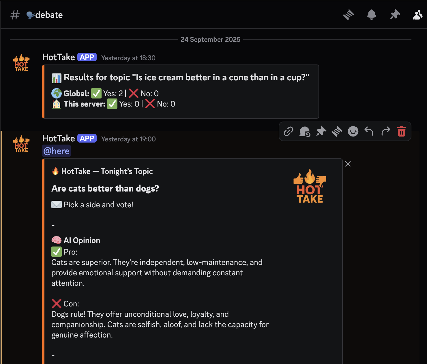 HotTake private voting 2